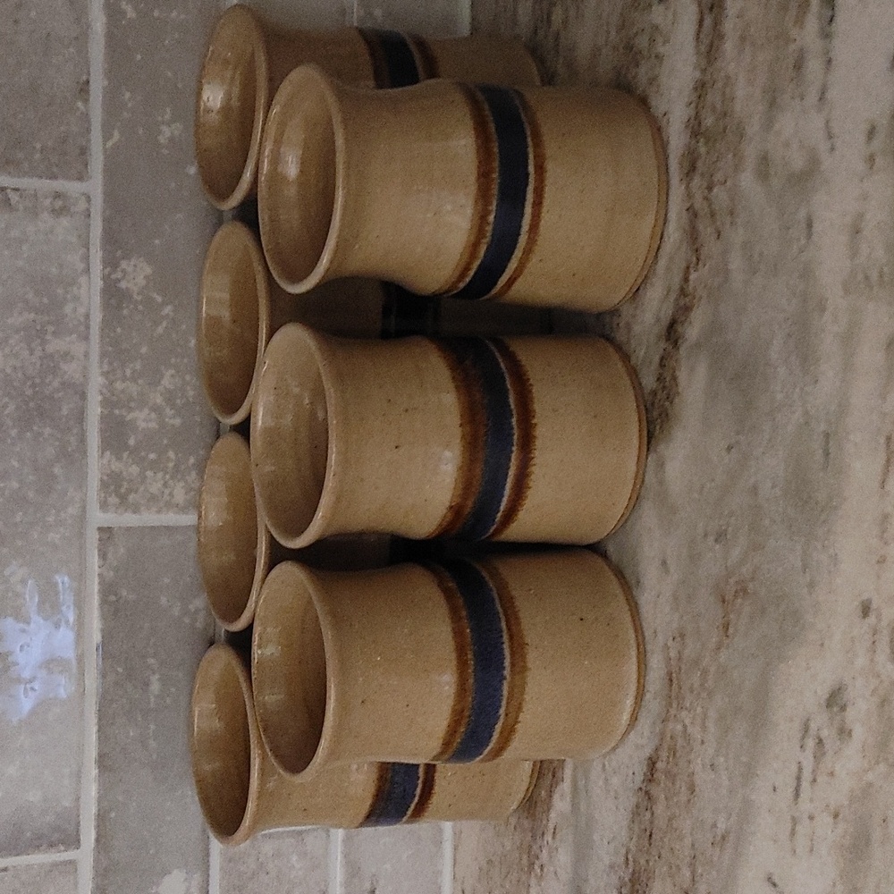 7 Salt Glazed Artisan Drinking Vessels 10 oz